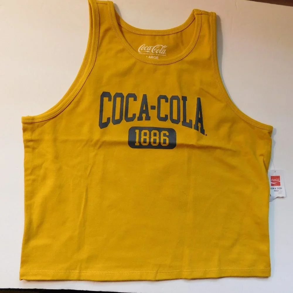 Coca-Cola Sport Tank Top Gold Color Large NEW